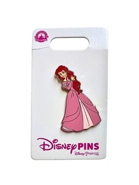 Disney Parks Ariel Pink Dress Princess Pin Silver Back New on Card
